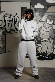 Fleece Pants "TEAM012" Logo AshGrey/Black - BASEDODICI®