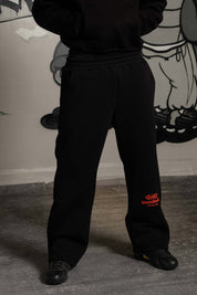 Fleece Pants "TEAM012" Logo Black/Red - BASEDODICI®