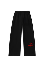 Fleece Pants "TEAM012" Logo Black/Red - BASEDODICI®