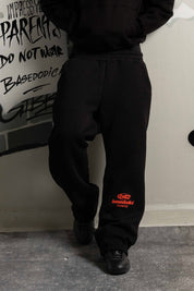 Fleece Pants "TEAM012" Logo Black/Red - BASEDODICI®
