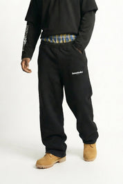 Fleece Pants "VALENTINE" DoubleLayer Black/BigCheck - BASEDODICI®