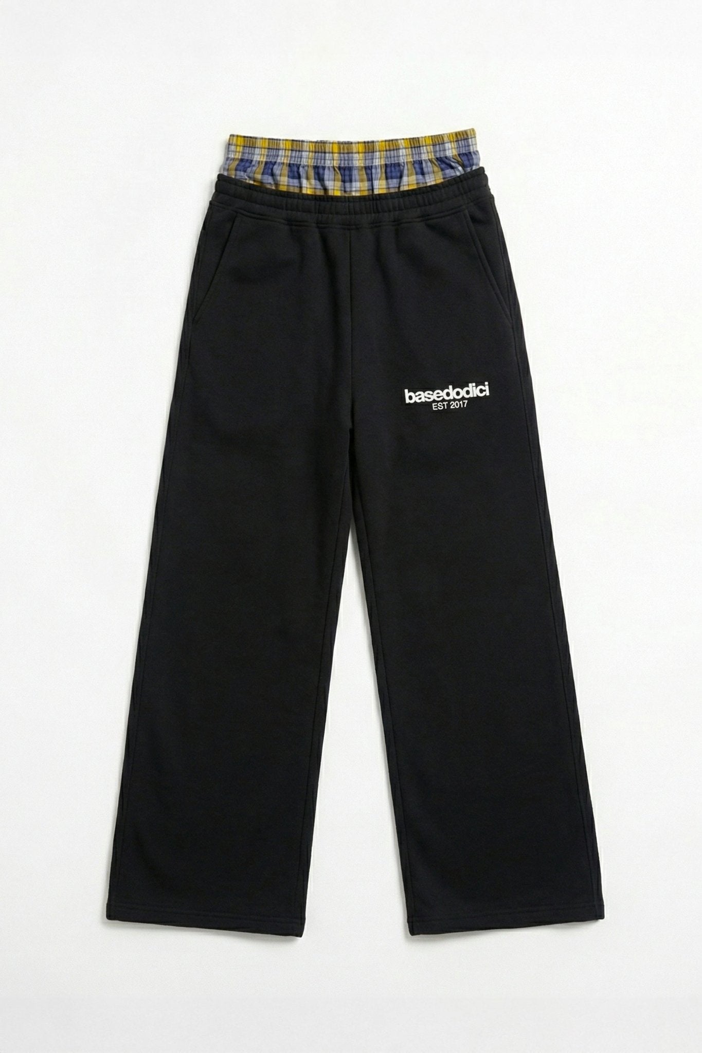 Fleece Pants "VALENTINE" DoubleLayer Black/BigCheck - BASEDODICI®