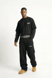 Fleece Pants "VALENTINE" DoubleLayer Black/BigCheck - BASEDODICI®