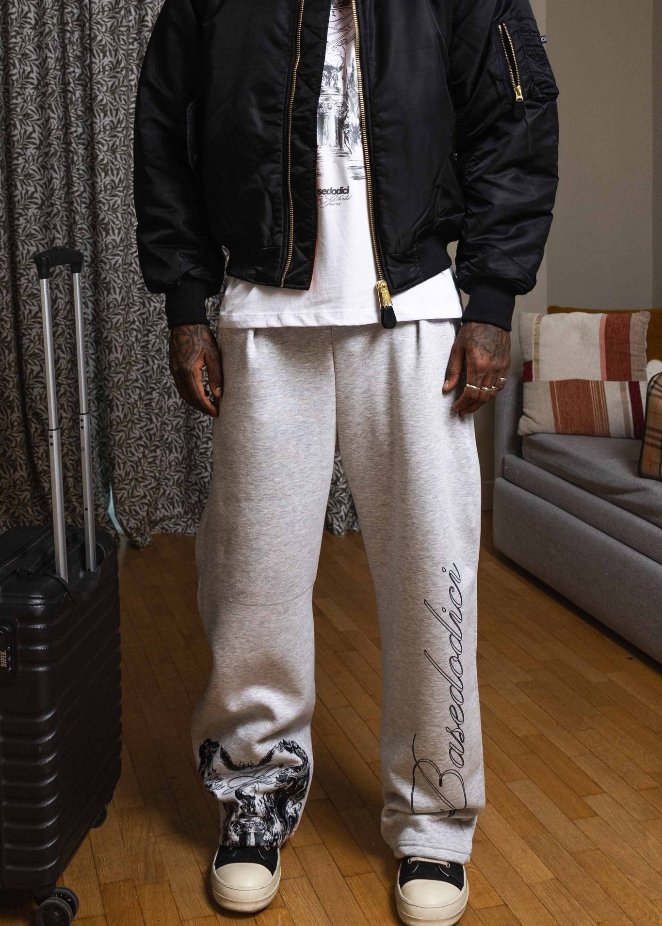 Fleece Pants "WORLD TOUR" Scarface AshGrey - BASEDODICI®