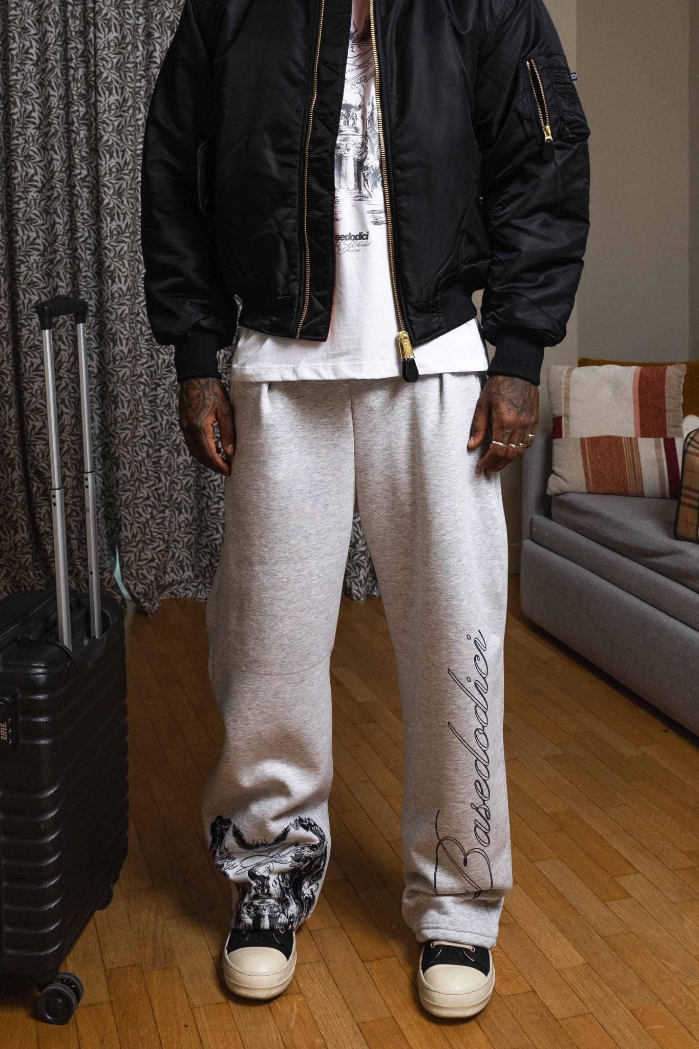 Fleece Pants "WORLD TOUR" Scarface AshGrey - BASEDODICI®