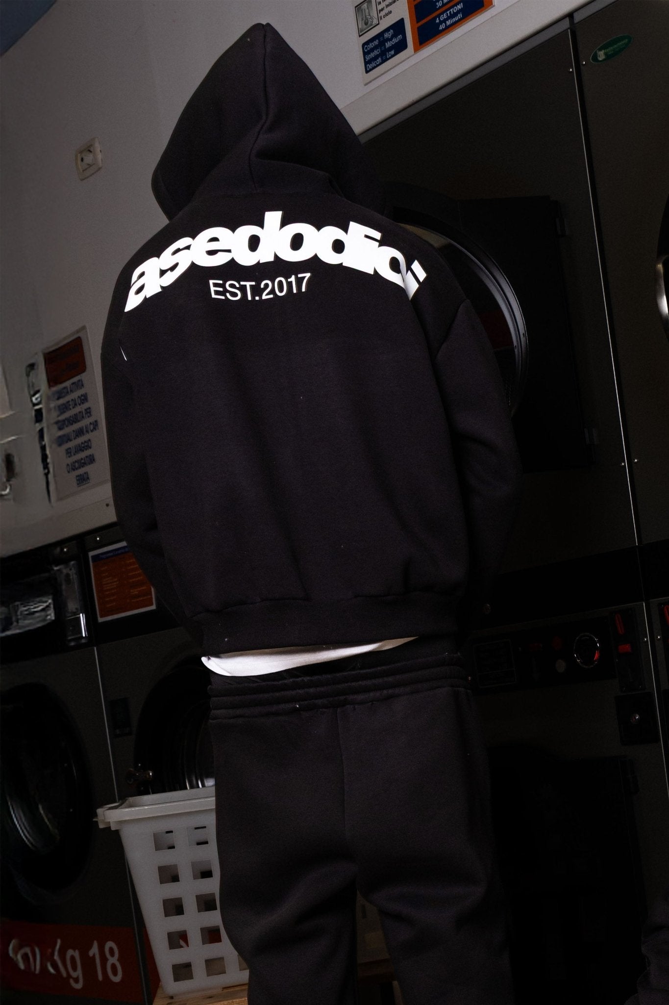 Full Zip "COMFY" Back Logo Black/White - BASEDODICI®
