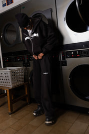 Full Zip "COMFY" Front Logo Black/White - BASEDODICI®