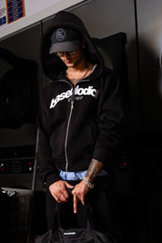 Full Zip "COMFY" Front Logo Black/White - BASEDODICI®