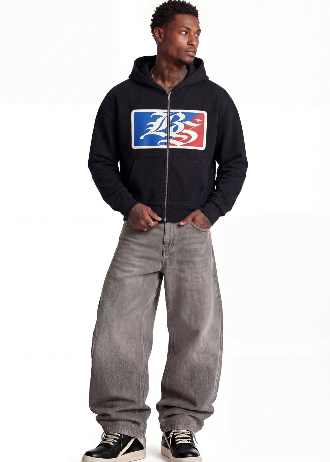 Full Zip "FOR DREAMERS" League Black - BASEDODICI®