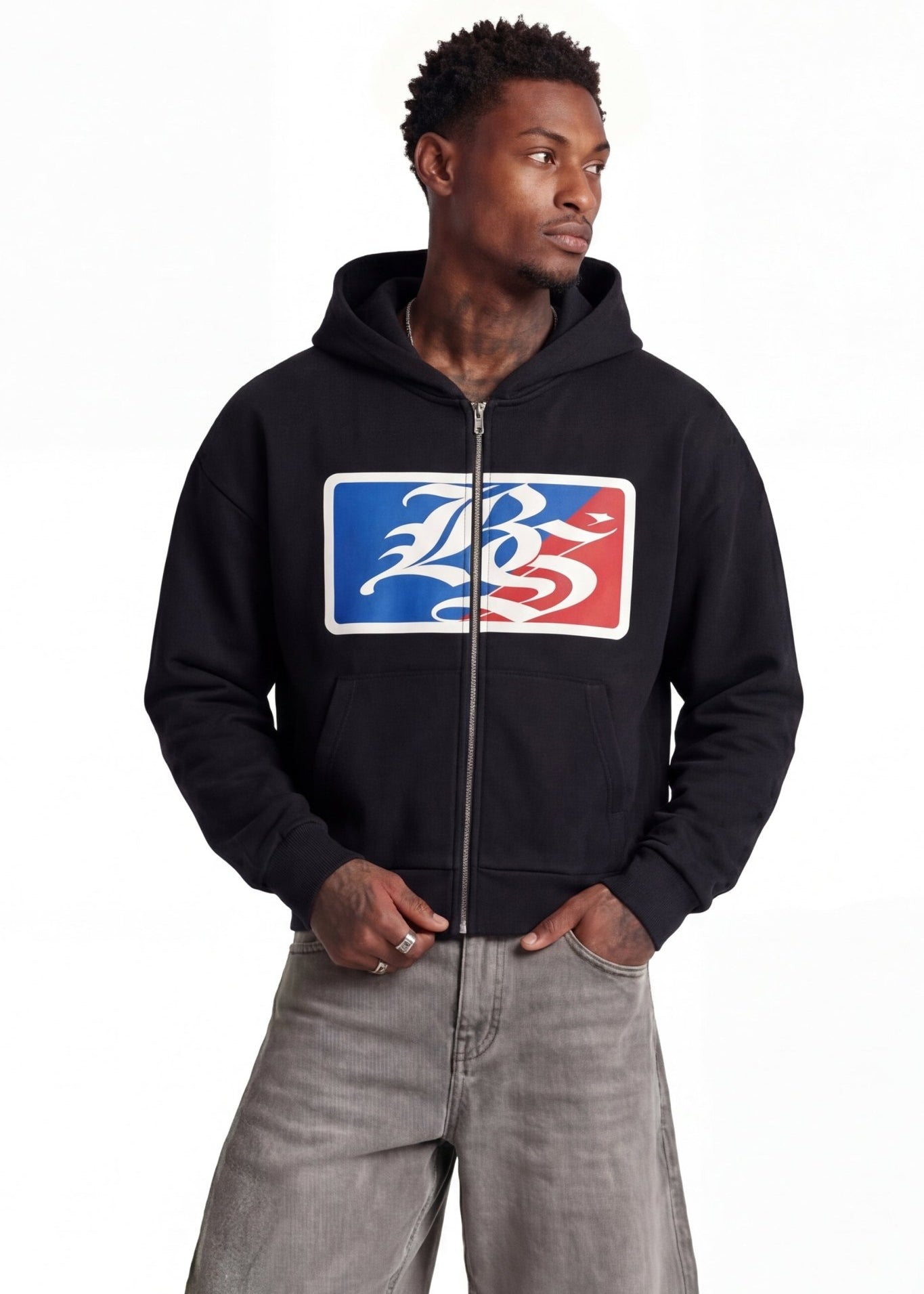 Full Zip "FOR DREAMERS" League Black - BASEDODICI®
