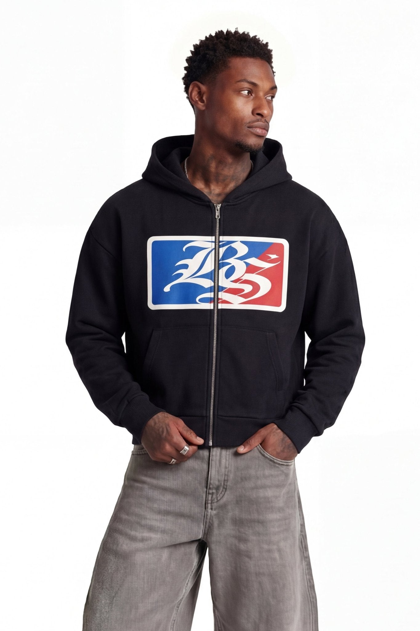 Full Zip "FOR DREAMERS" League Black - BASEDODICI®
