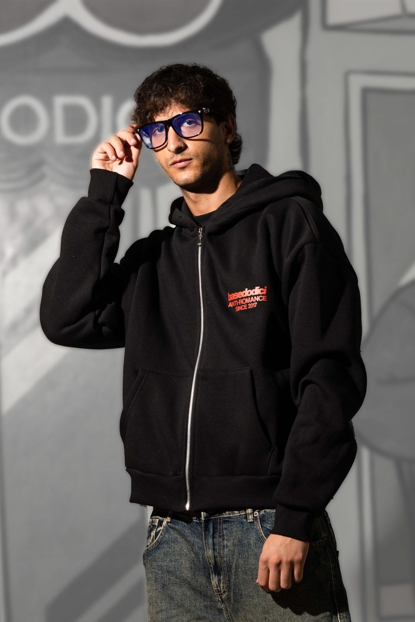 Full Zip "KILLED ROMANCE" Black/Red - BASEDODICI®