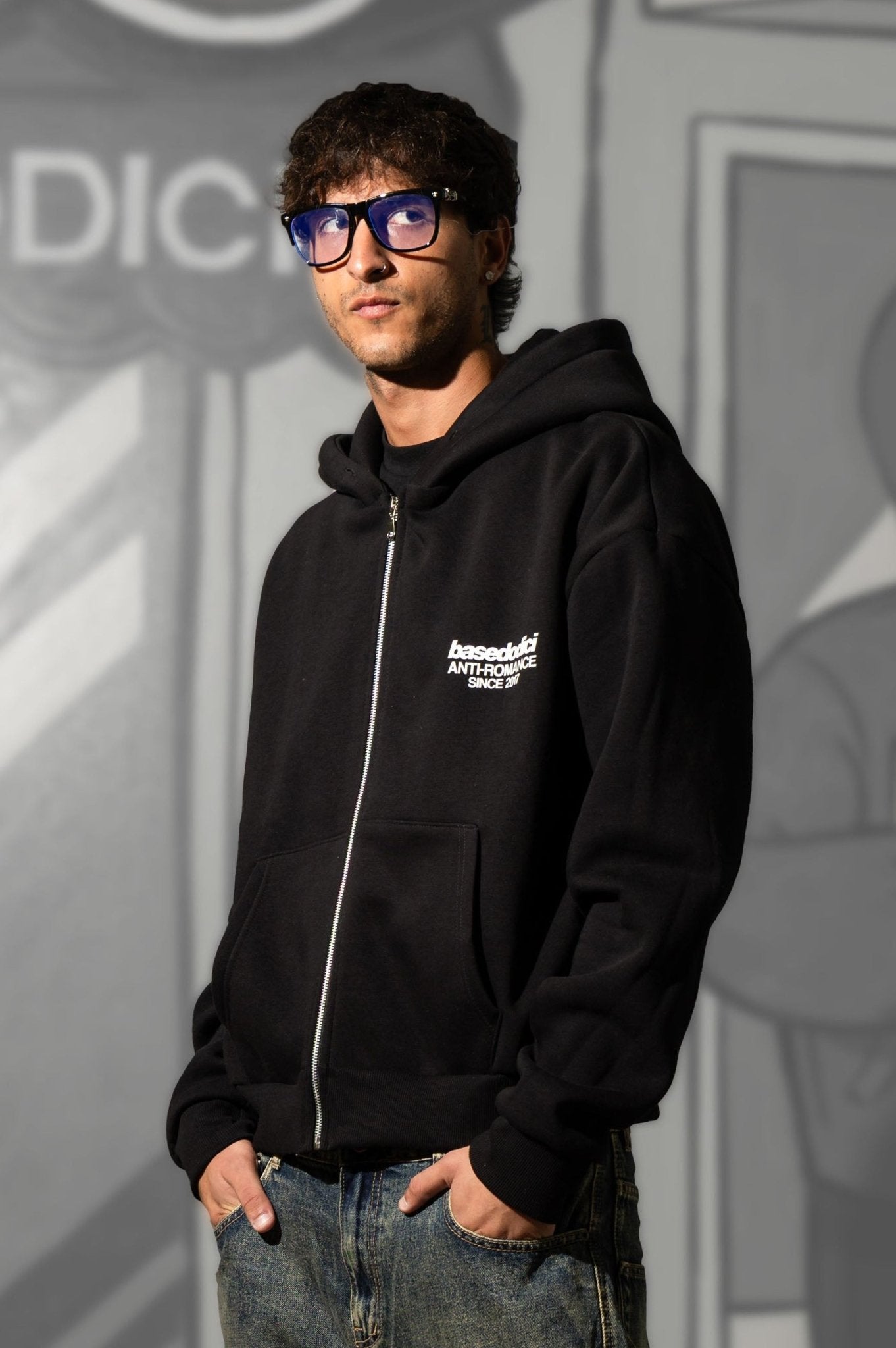 Full Zip "KILLED ROMANCE" Black/White - BASEDODICI®