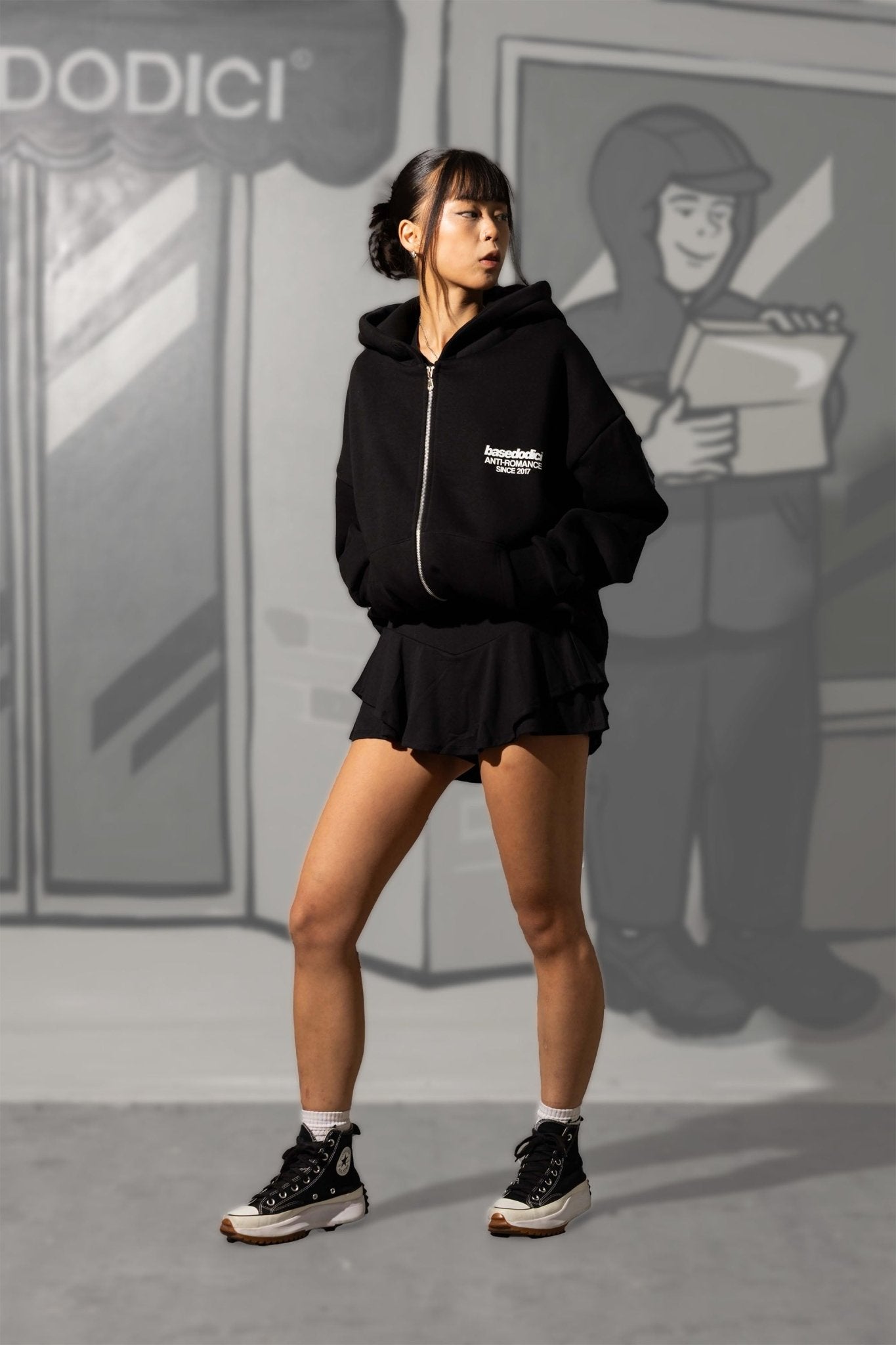 Full Zip "KILLED ROMANCE" Black/White - BASEDODICI®