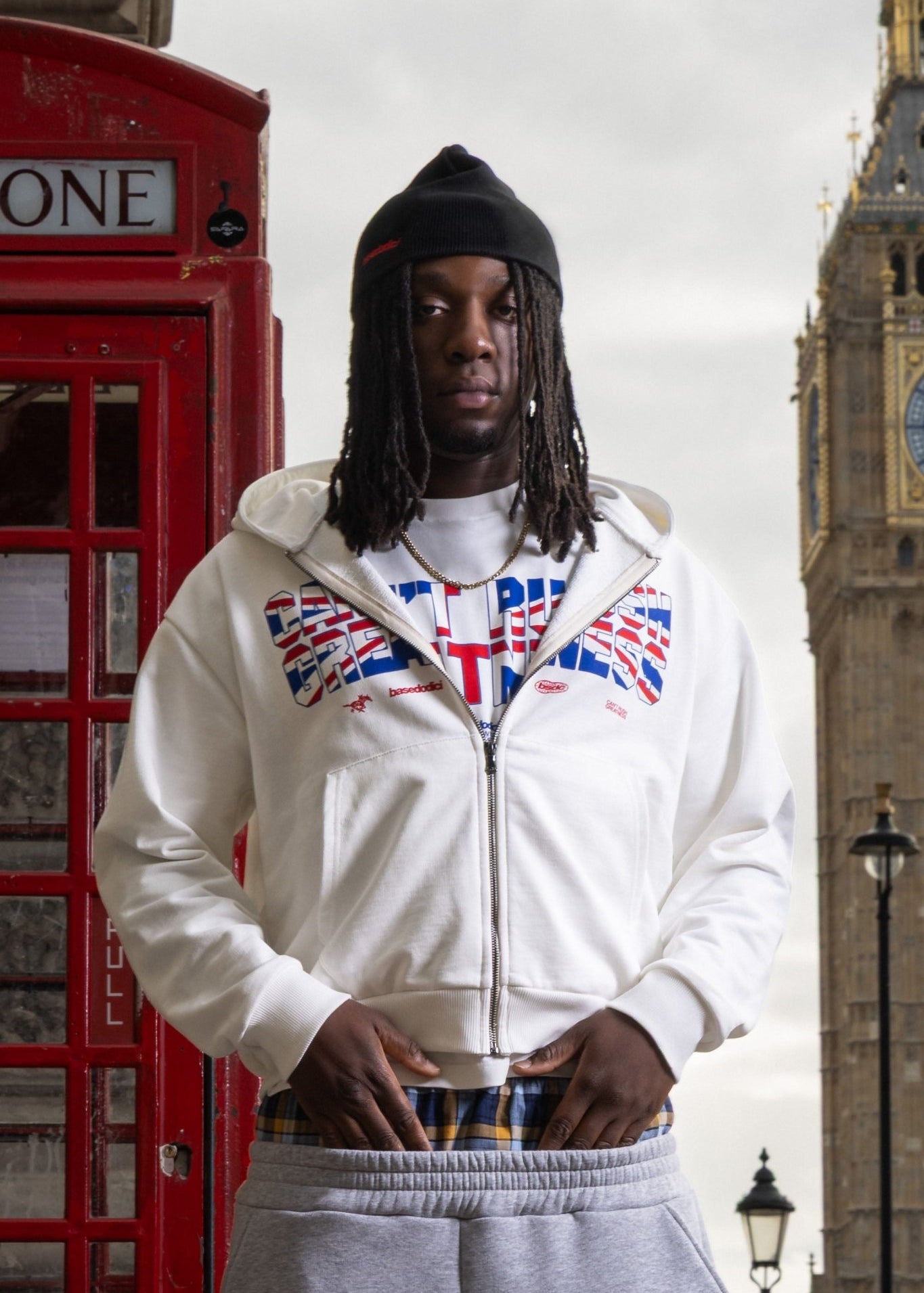 Full Zip "RUDEBOY LDN" CantRush Cream - BASEDODICI®