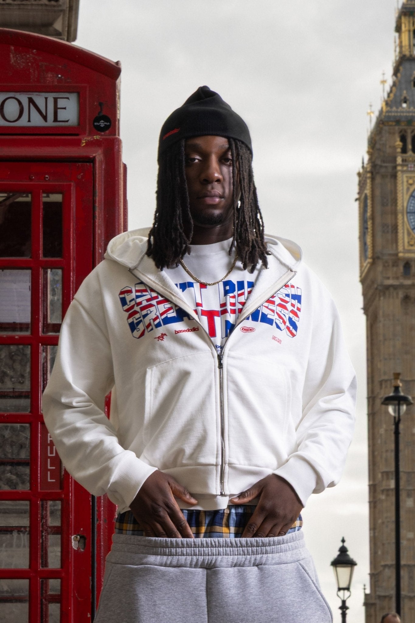 Full Zip "RUDEBOY LDN" CantRush Cream - BASEDODICI®