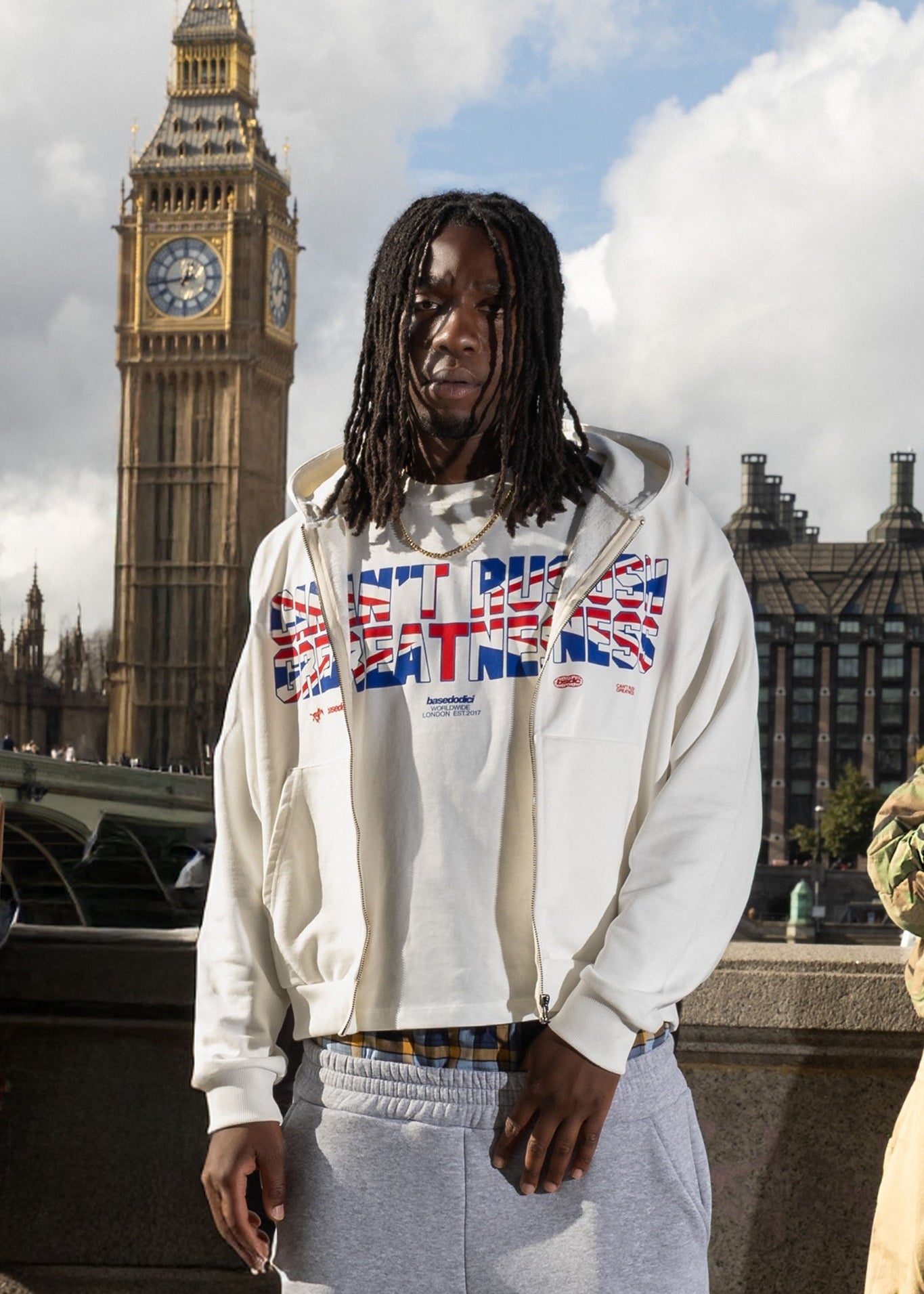 Full Zip "RUDEBOY LDN" CantRush Cream - BASEDODICI®