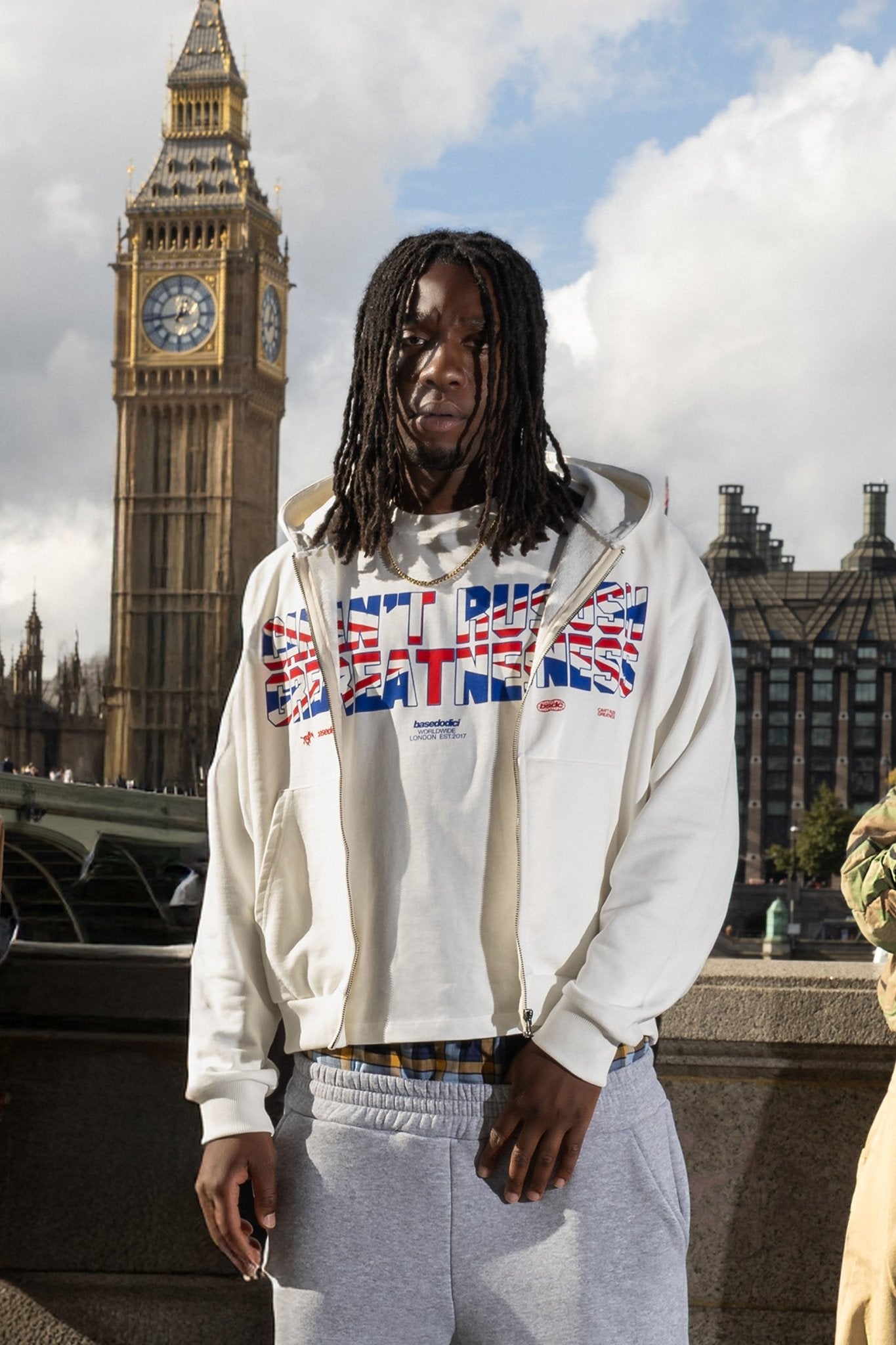 Full Zip "RUDEBOY LDN" CantRush Cream - BASEDODICI®
