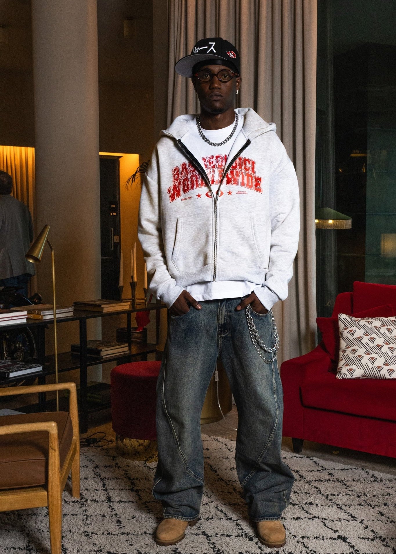 Full Zip "WORLD TOUR" B12 Worldwide AshGrey - BASEDODICI®