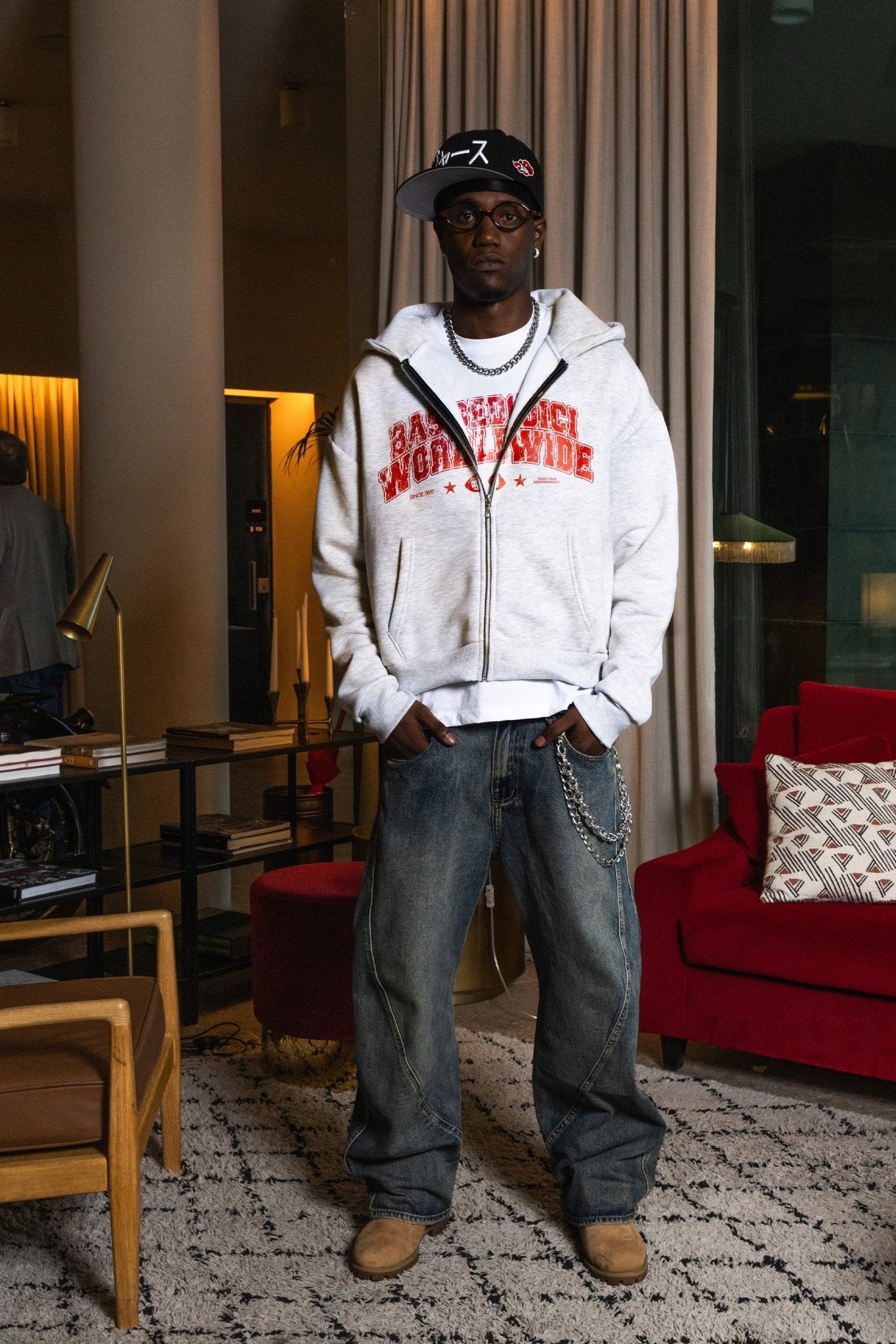 Full Zip "WORLD TOUR" B12 Worldwide AshGrey - BASEDODICI®