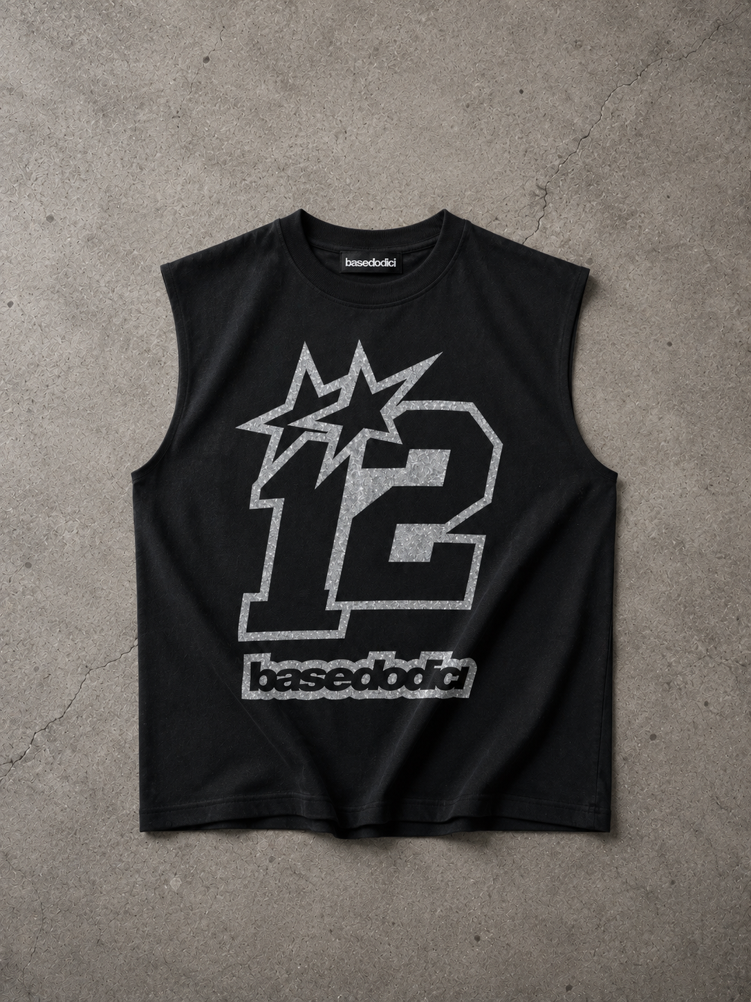 Tank 4PLAYERS FrontLogo 12 Black/Glitter fronte