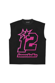 Tank 4PLAYERS FrontLogo 12 Black/GlitterPink dettaglio