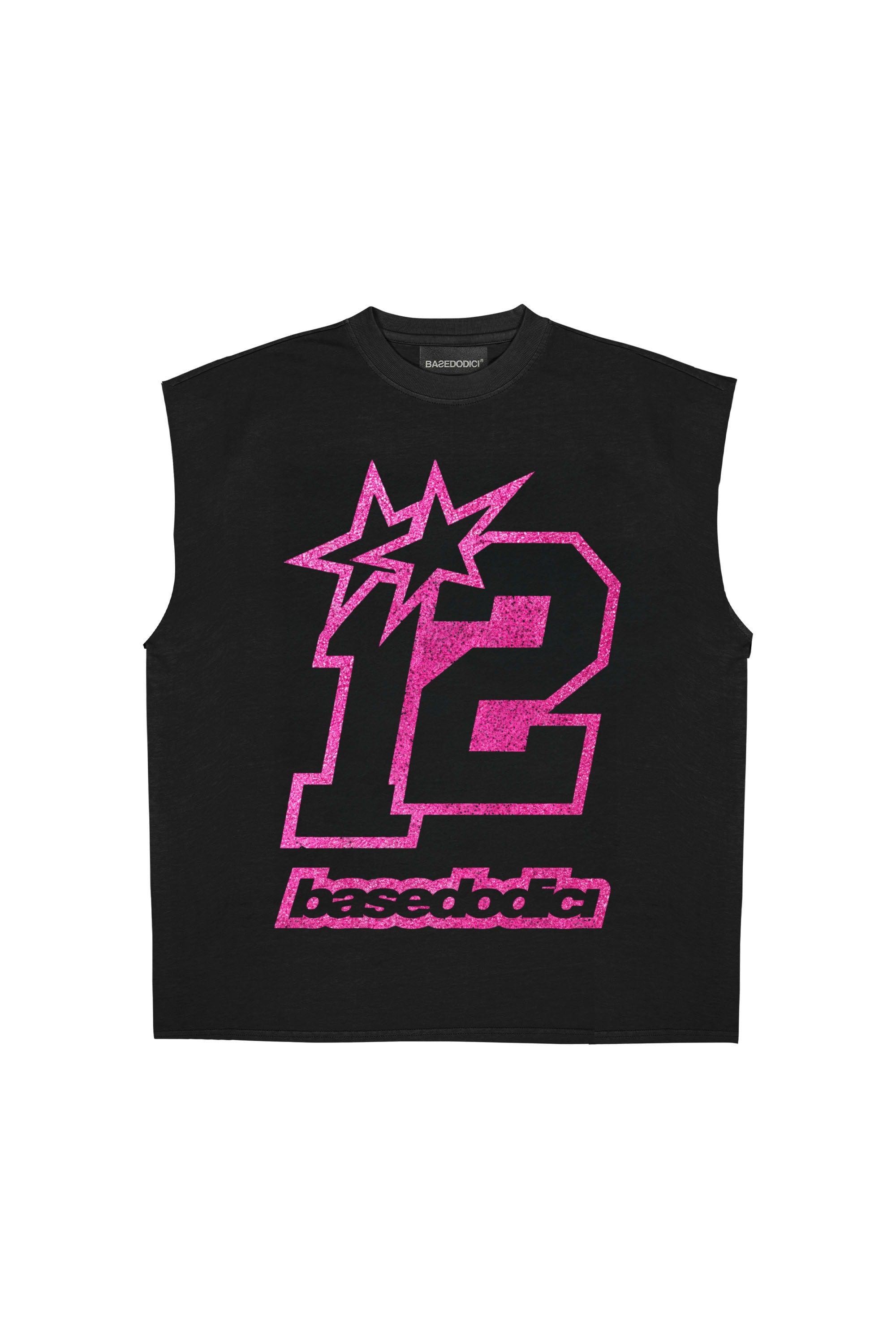 Tank 4PLAYERS FrontLogo 12 Black/GlitterPink dettaglio