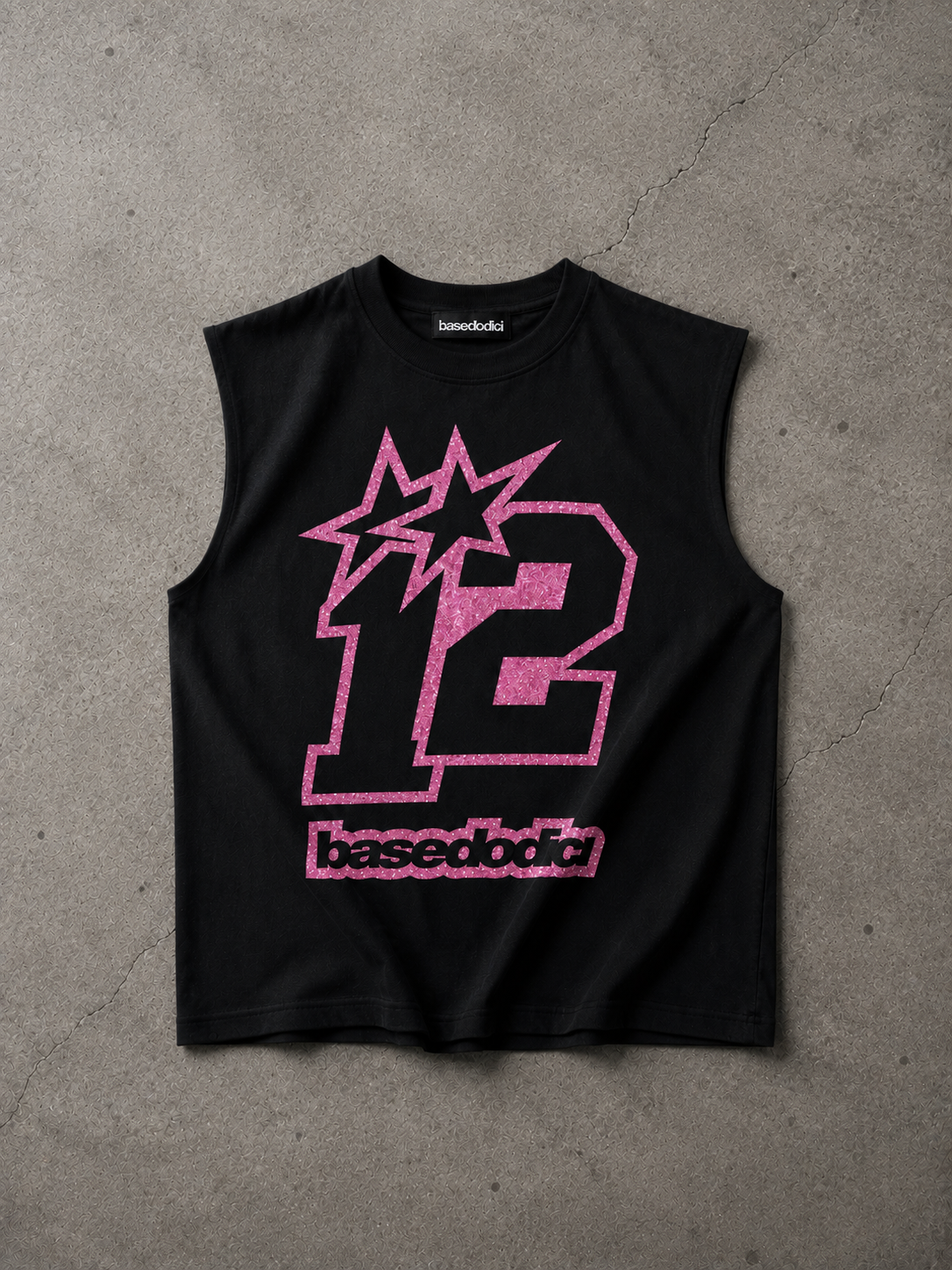 Tank 4PLAYERS FrontLogo 12 Black/GlitterPink fronte