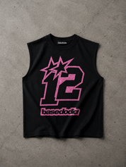 Tank 4PLAYERS FrontLogo 12 Black/GlitterPink fronte