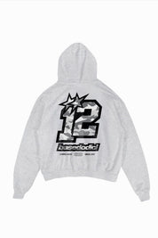 Hoodie "4PLAYER" Back 12 AshGrey/CamoGrey - BASEDODICI®