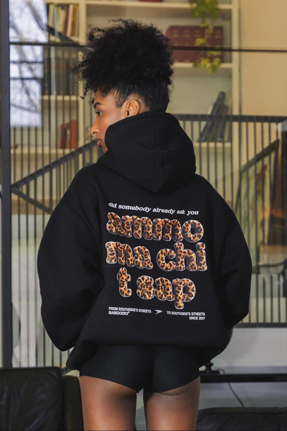 Hoodie "AMMO" CHI'T'SAP Black/AnimalierLeopard - BASEDODICI®