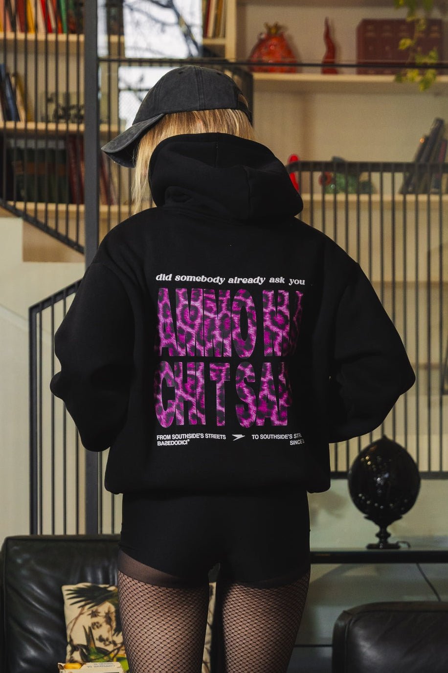 Hoodie "AMMO" CHI'T'SAP Black/AnimalierPurple - BASEDODICI®