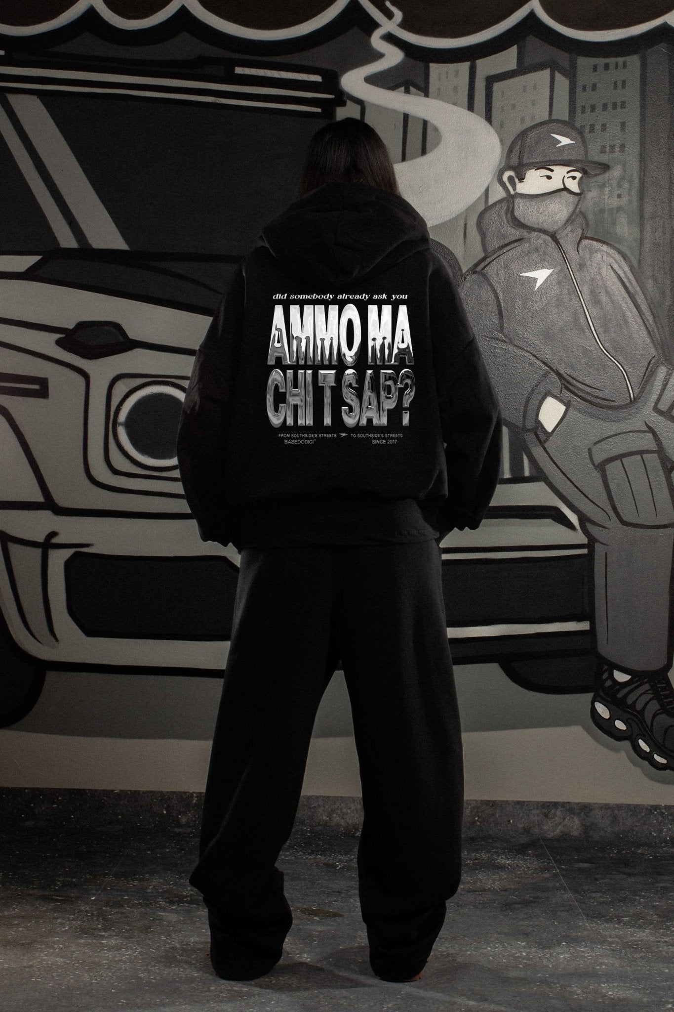 Hoodie "AMMO" CHI'T'SAP Black/Chrome - BASEDODICI®