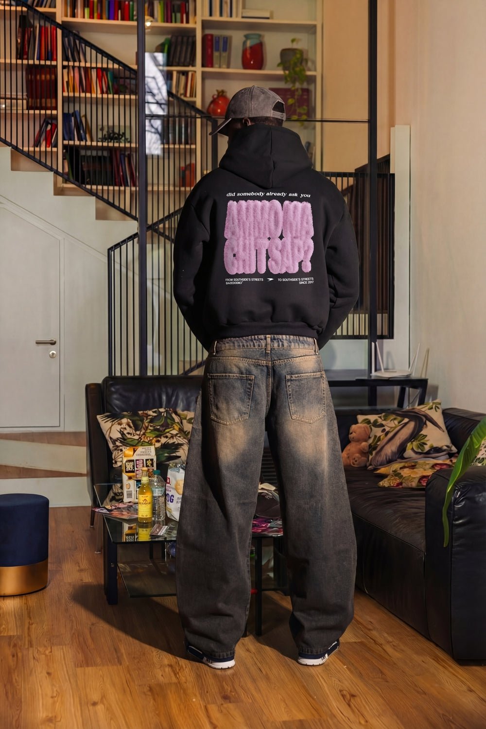 Hoodie "AMMO" CHI'T'SAP Black/FurryPink - BASEDODICI®