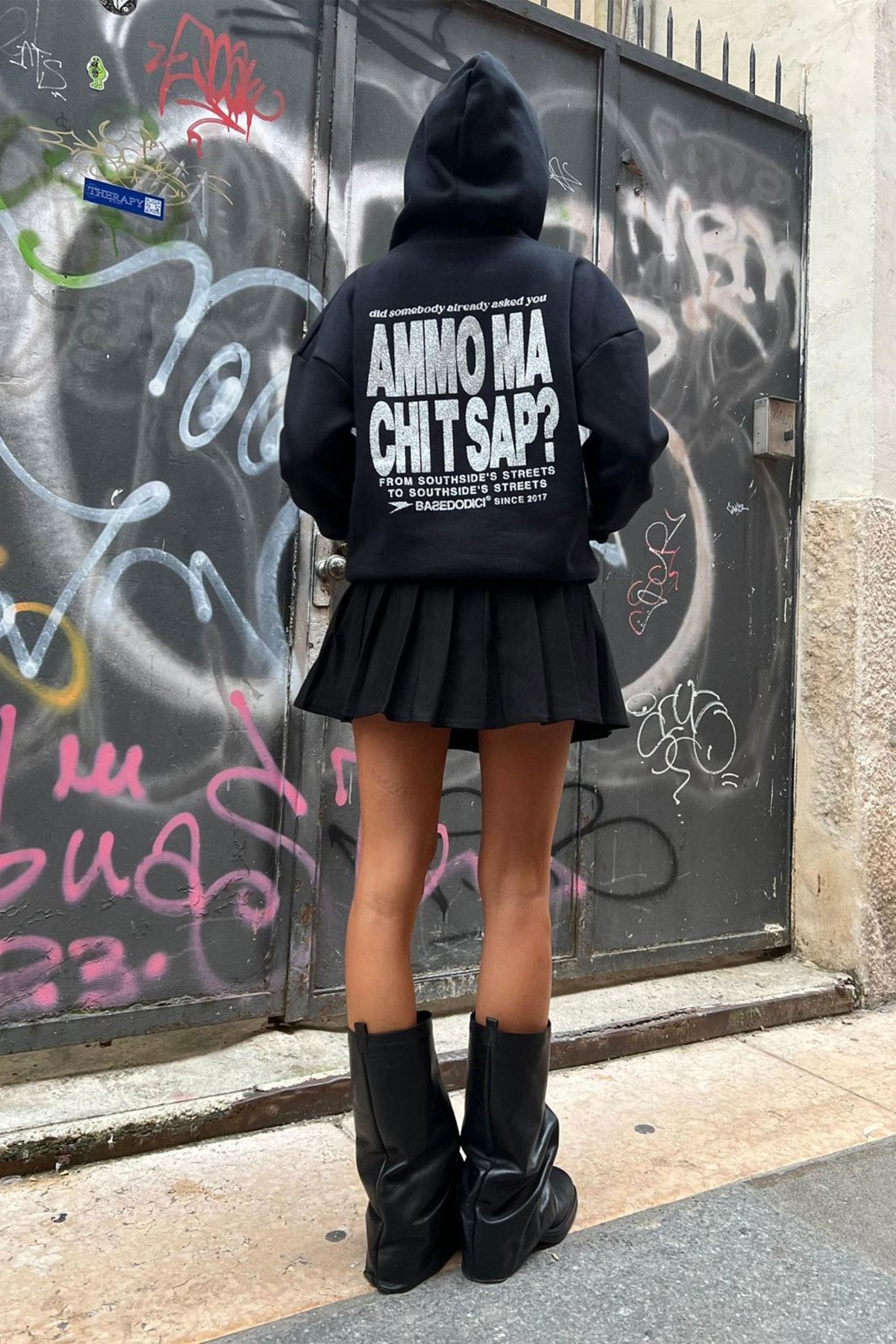 Hoodie "AMMO" CHI'T'SAP Black/Glitter - BASEDODICI®