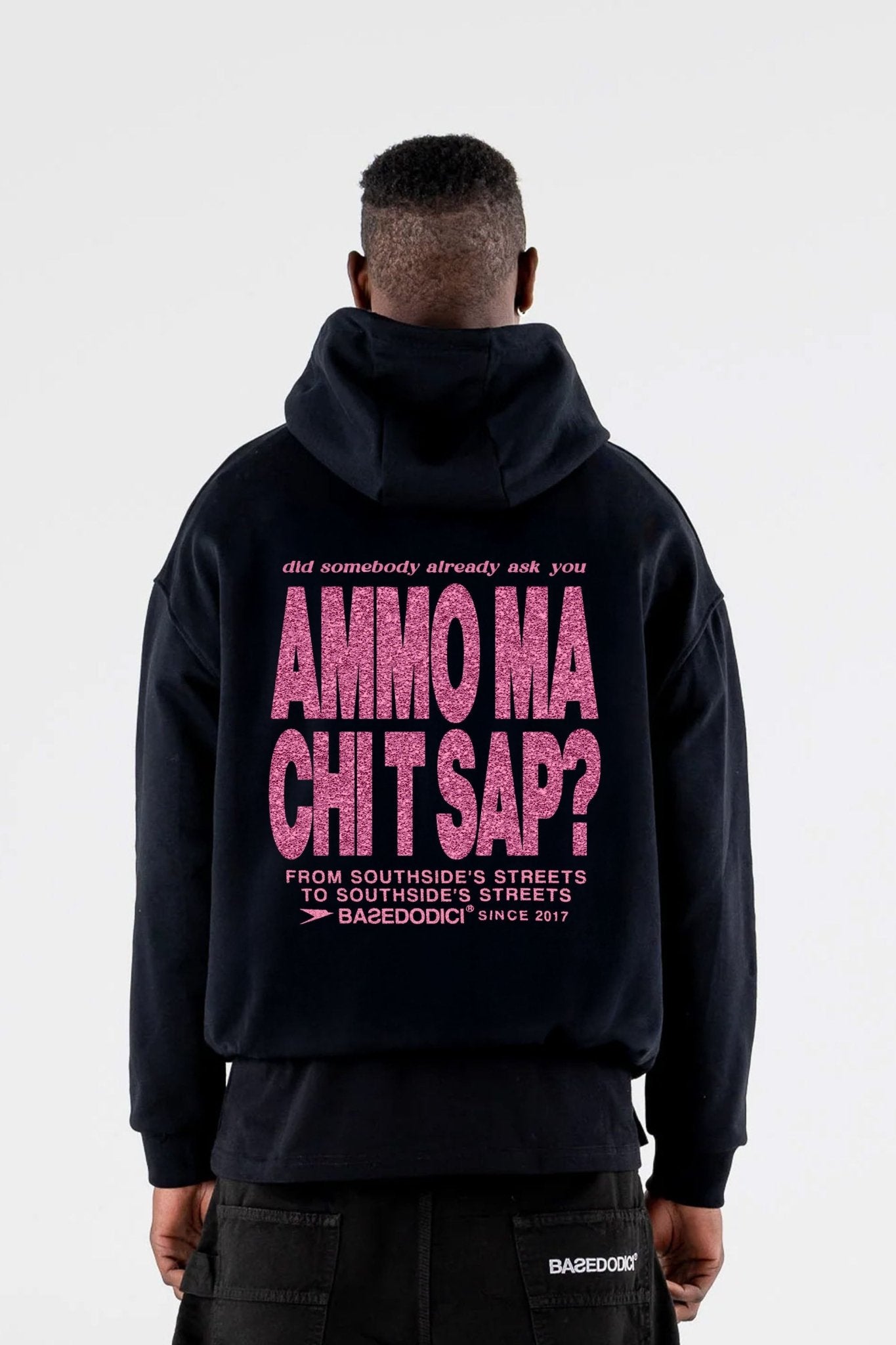 Hoodie "AMMO" CHI'T'SAP Black/Glitter Bubble Pink - BASEDODICI®
