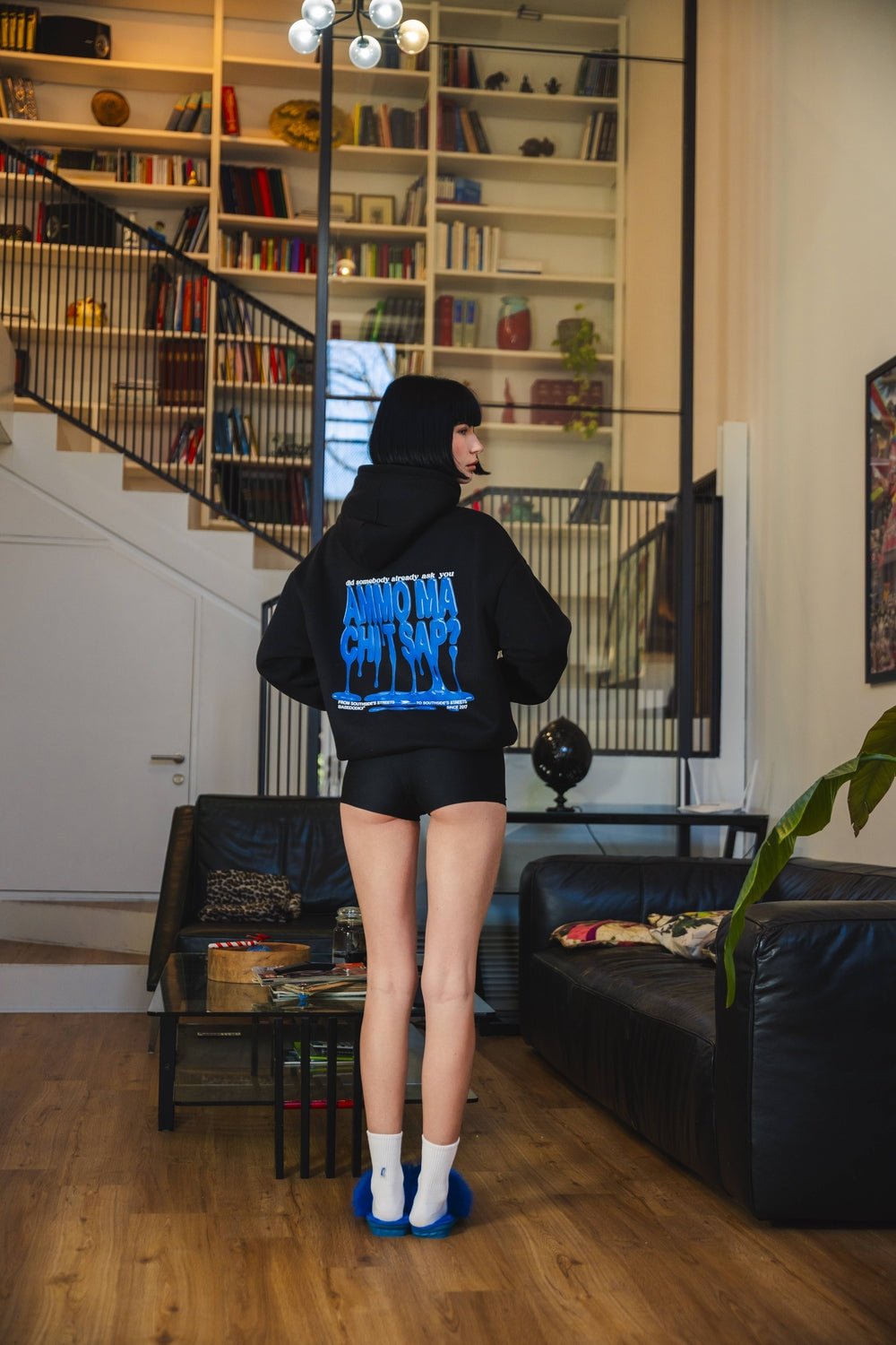 Hoodie "AMMO" CHI'T'SAP Black/PaintBlue - BASEDODICI®