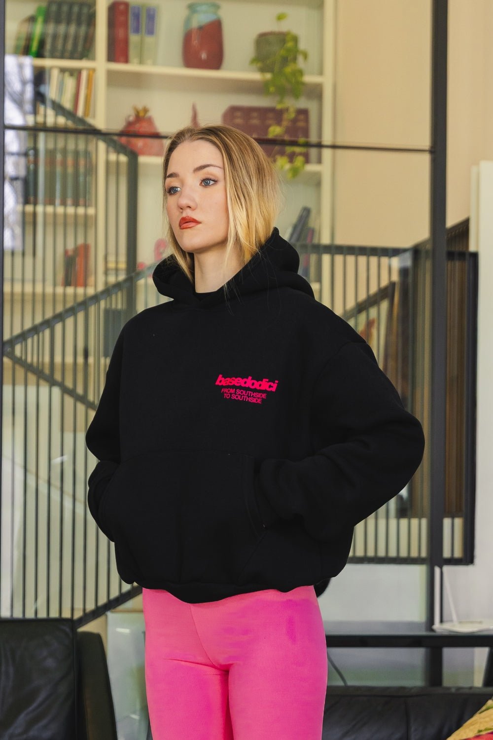 Hoodie "AMMO" CHI'T'SAP Black/PaintPink - BASEDODICI®