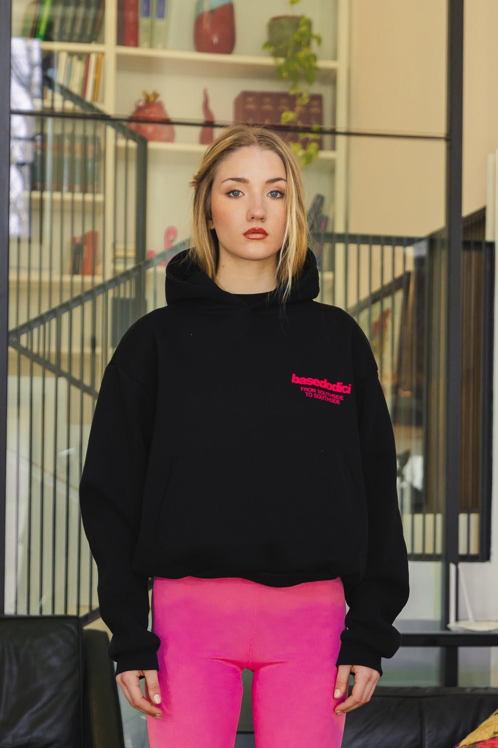 Hoodie "AMMO" CHI'T'SAP Black/PaintPink - BASEDODICI®