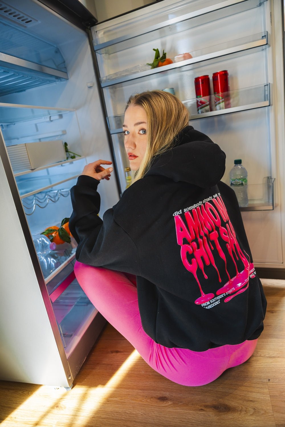 Hoodie "AMMO" CHI'T'SAP Black/PaintPink - BASEDODICI®
