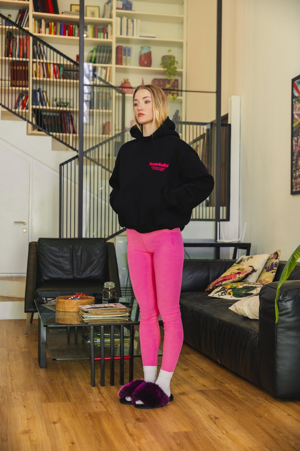 Hoodie "AMMO" CHI'T'SAP Black/PaintPink - BASEDODICI®