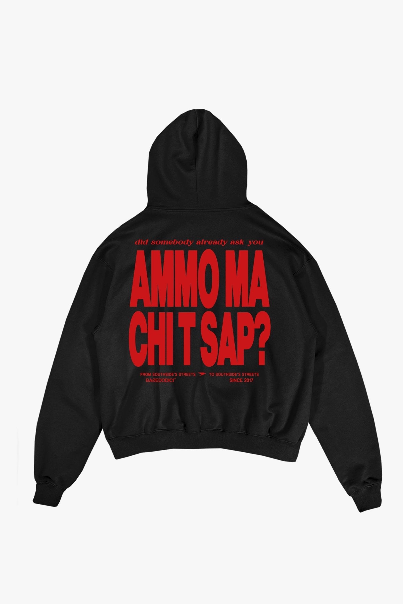 Hoodie "AMMO" CHI'T'SAP Black/Red - BASEDODICI®