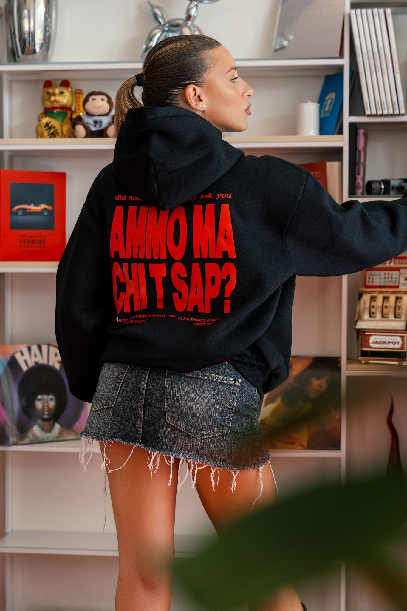 Hoodie "AMMO" CHI'T'SAP Black/Red - BASEDODICI®