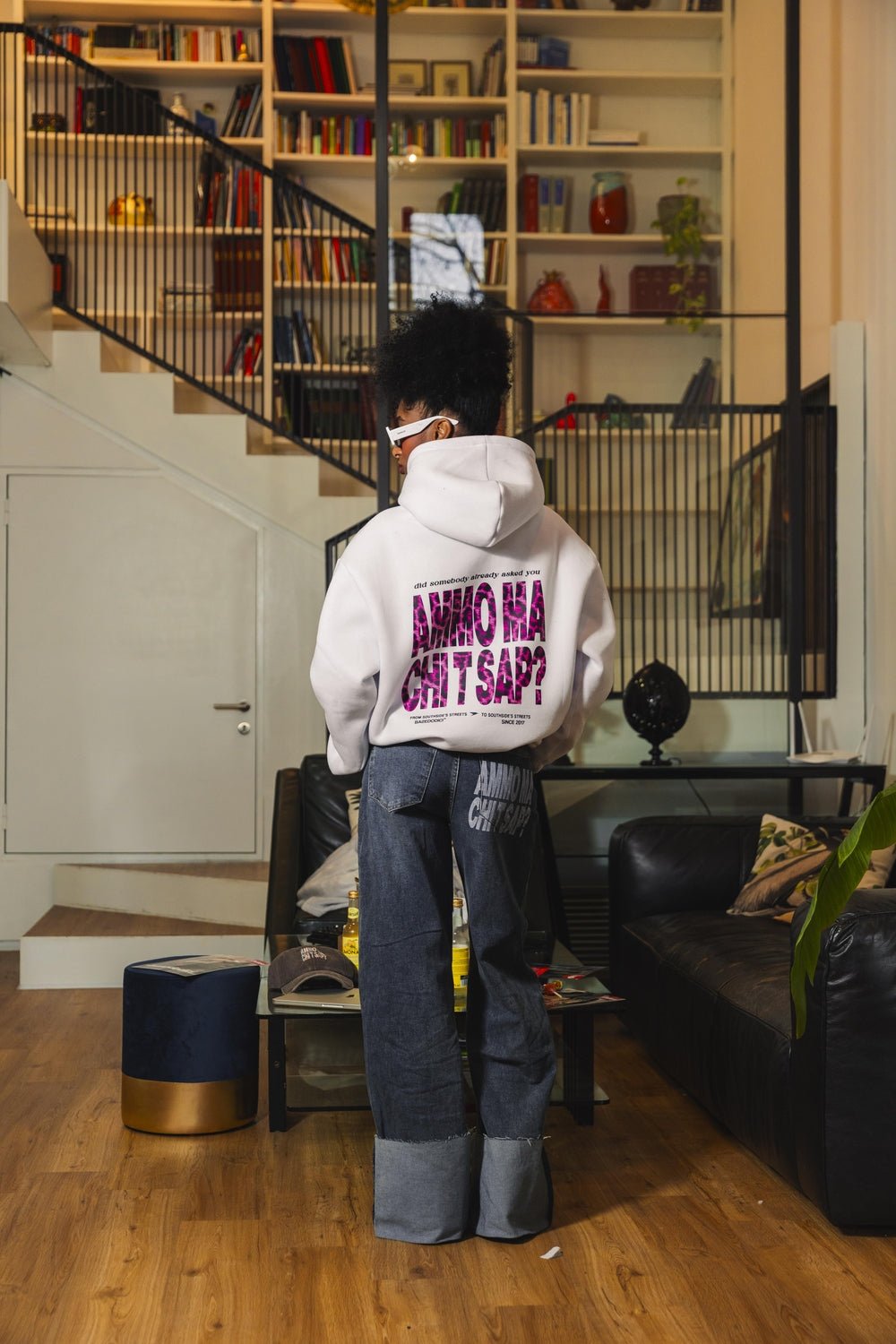 Hoodie "AMMO" CHI'T'SAP White/AnimalierPurple - BASEDODICI®
