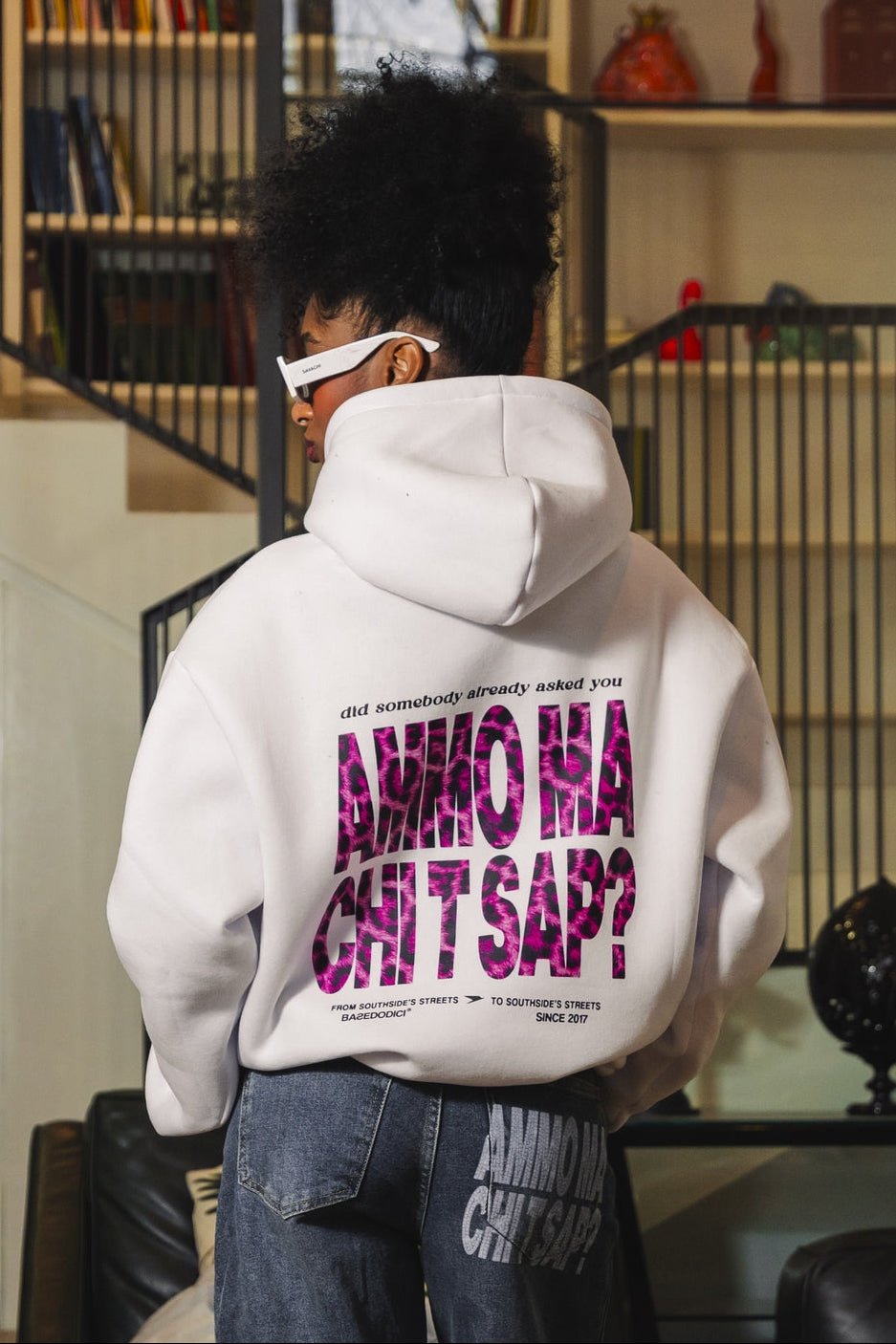 Hoodie "AMMO" CHI'T'SAP White/AnimalierPurple - BASEDODICI®