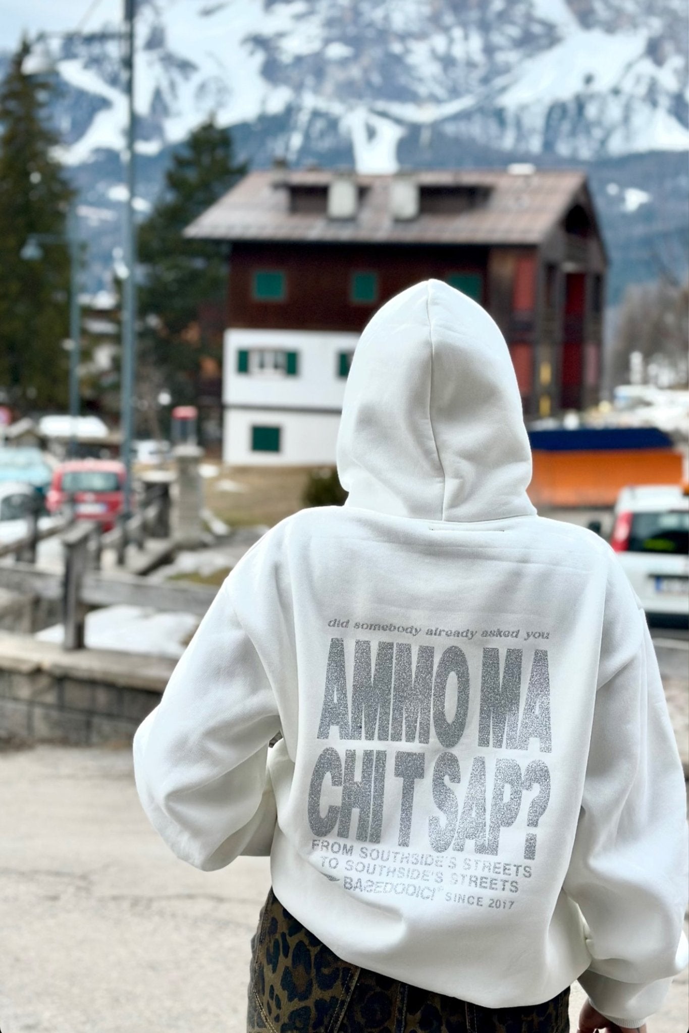Hoodie "AMMO" CHI'T'SAP White/Glitter - BASEDODICI®