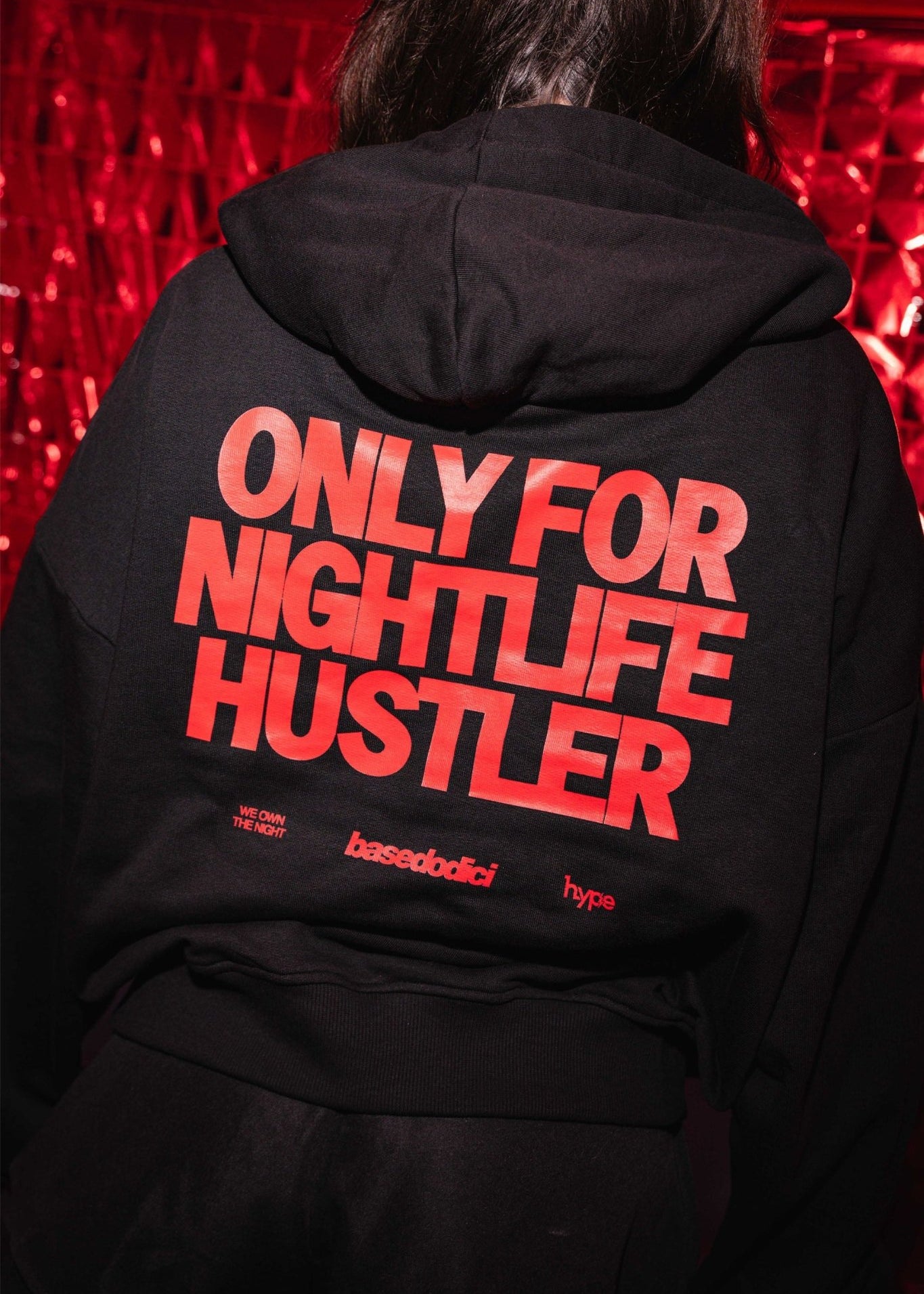 Hoodie “BASEDODICIxHYPE” Nightlife Black - BASEDODICI®