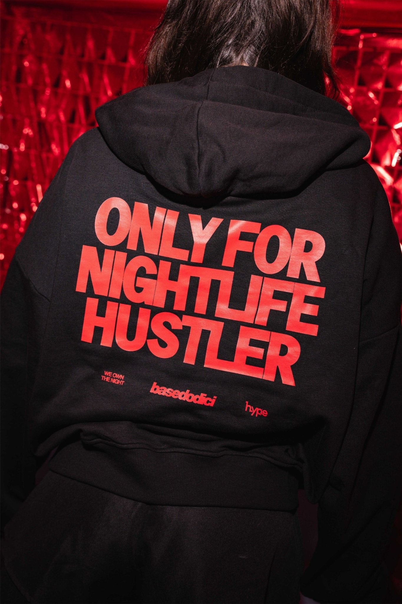 Hoodie “BASEDODICIxHYPE” Nightlife Black - BASEDODICI®