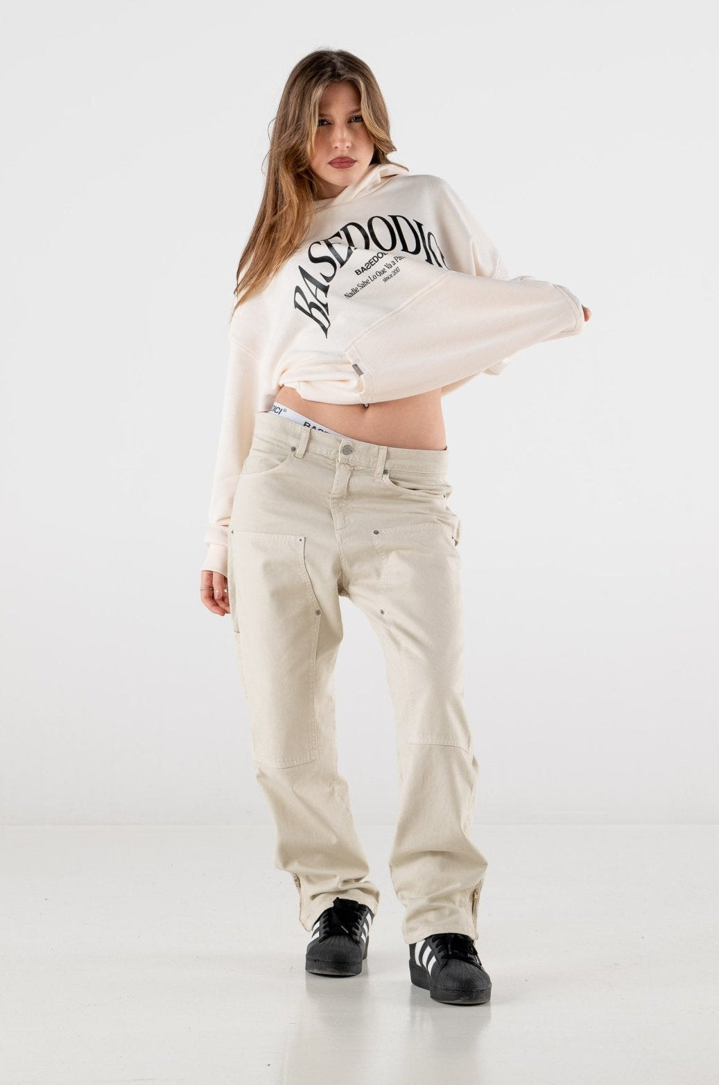 Hoodie Boxy “RESORT” Dove Cream - BASEDODICI®