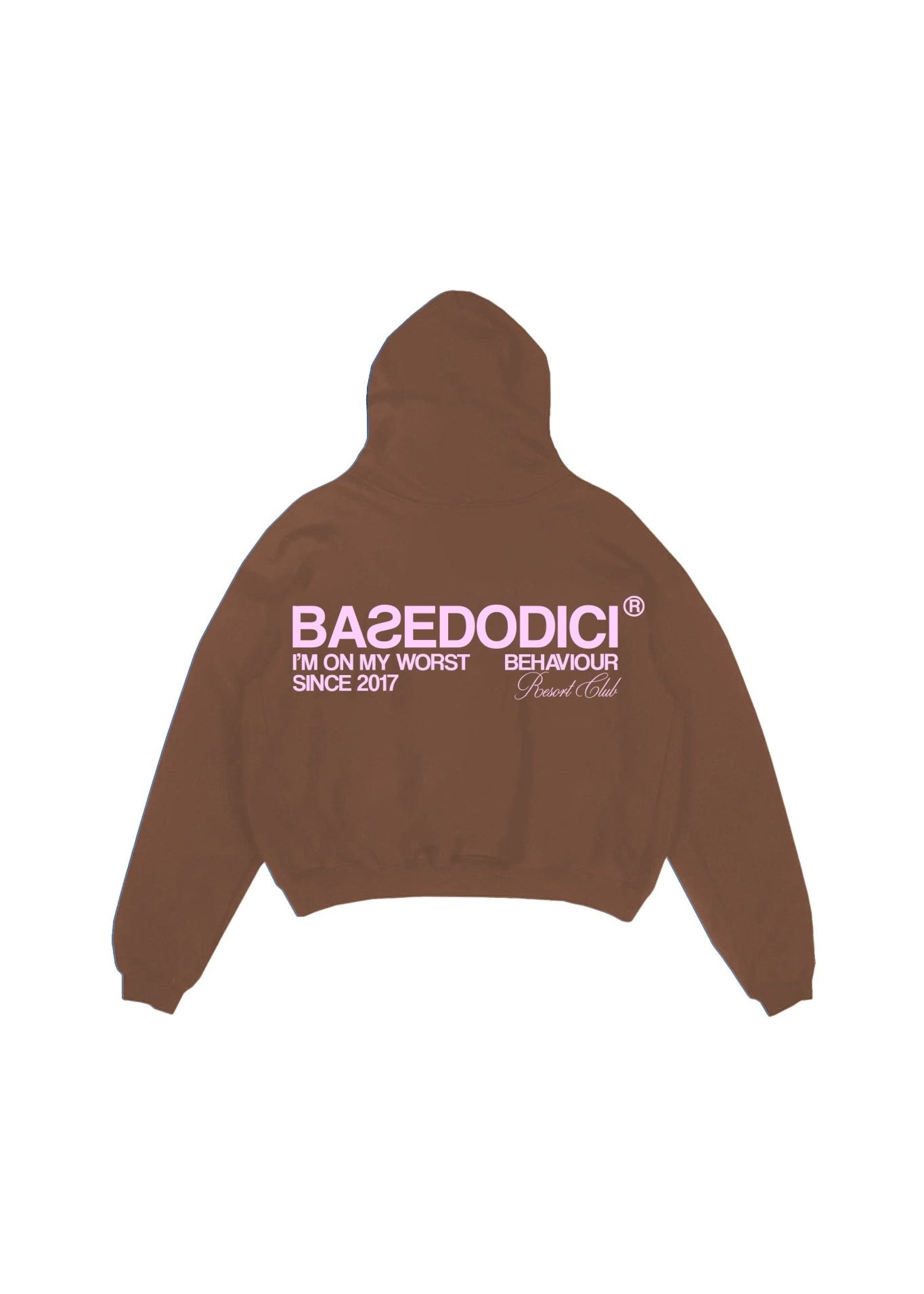 Hoodie Boxy “RESORT” Triple Logo Brown - BASEDODICI®